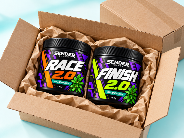 Versand und Logistik mit SENDER ENERGY RACE & FINISH Produkten.