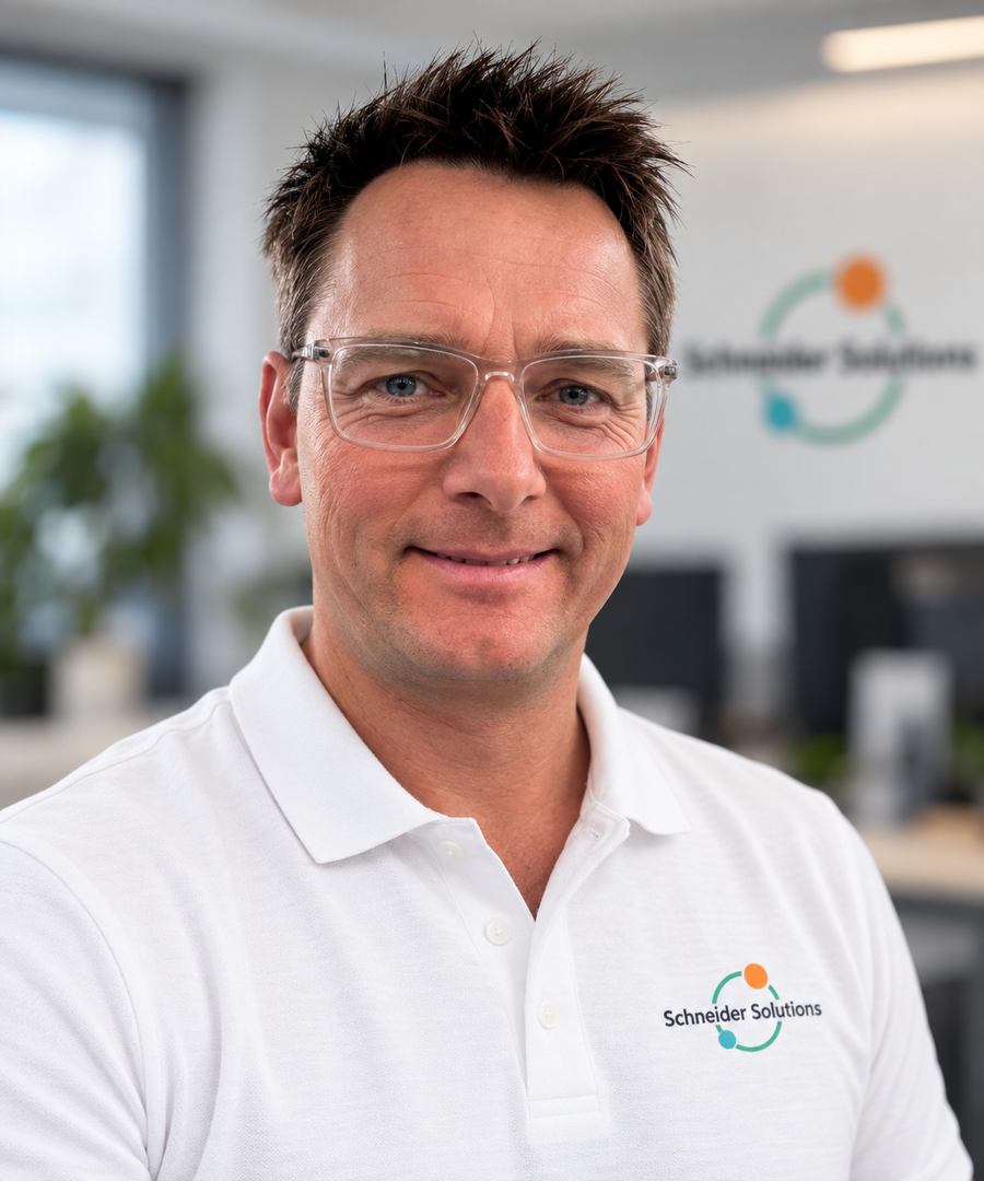 Porträt von Sebastian Schneider, Gründer und Unternehmensleitung bei Schneider Solutions.